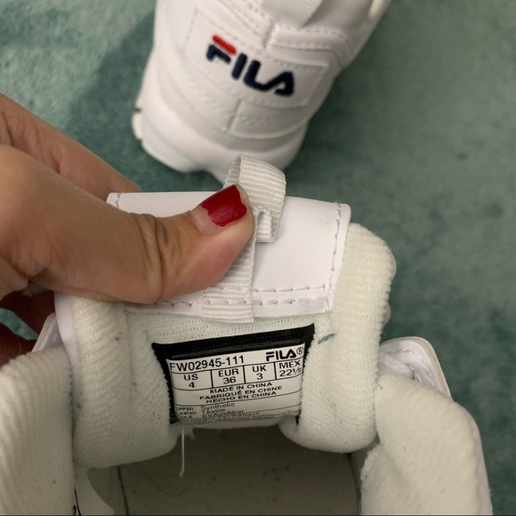Kids Fila White Sneakers - Picture 8 of 8